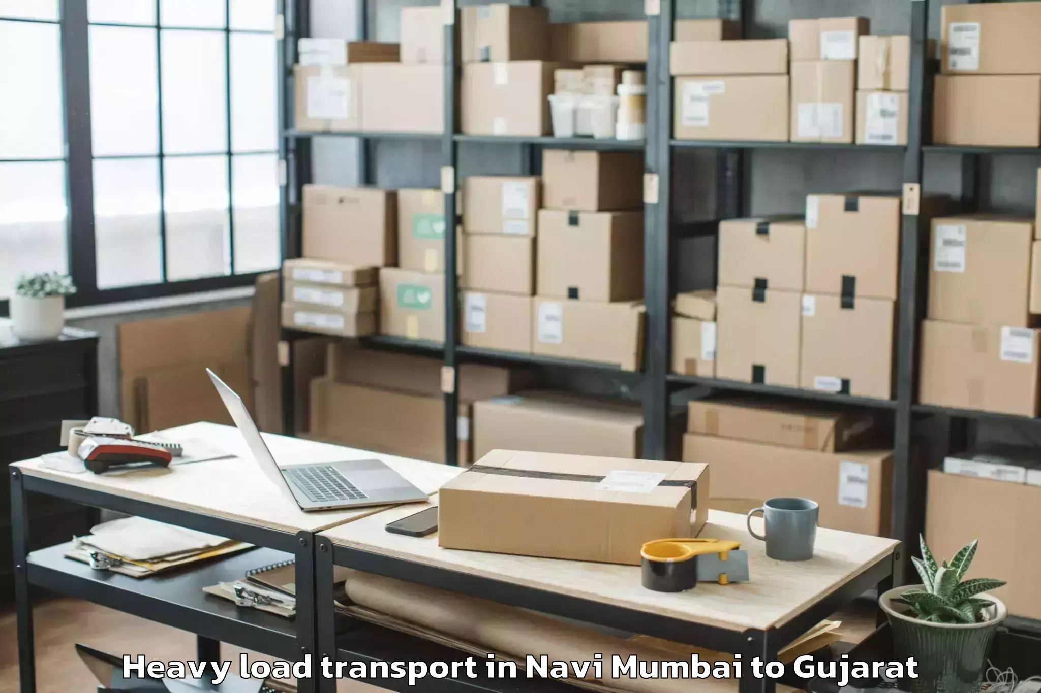 Reliable Navi Mumbai to Gls University Ahmedabad Heavy Load Transport